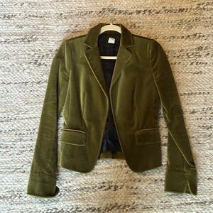 Green velvet blazer with silk lining